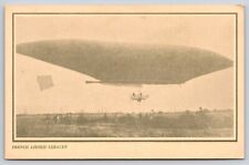 French Airship Lebaudy Aviation Dirigible Blimp Flying Postcard UNP Spectators picture