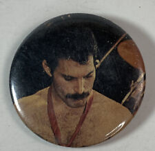 Vintage Freddy Mercury Queen 1980’s Pin Button Badge Musician Rock Band 2” picture
