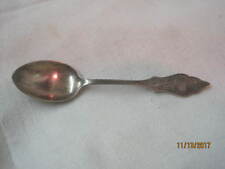 Vintage GHB 90 Silver plated Souvenir Spoon etched floral mono A.R. picture
