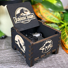 JURASSIC PARK Music Box Wind-Up Automatic Wood Engraved Custom Personalize V.1 picture