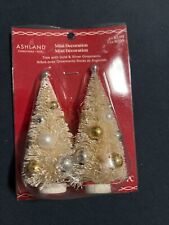 Christmas mini gold color trees gold and silver ornaments 2 pcs picture