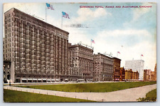 Original Old Vintage Postcard Congress Hotel Annex Auditorium Chicago USA 1910 picture