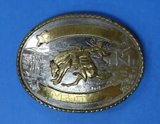Vintage TONY LAMA Large Rodeo Belt Buckle German Silver picture