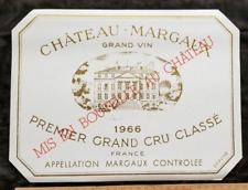 Vintage 70's Chateau Margaux Promotional Wine Poster Shaped as 1966 Bottle Label picture