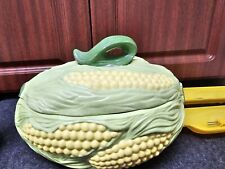 Vintage 1981 Corn On The Cob  Serving Dish With Corn Boats And Butter Pump  picture