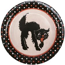 Vintage Inspired Black Cat Small Halloween Paper Plates 7