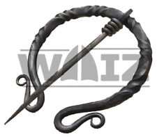 Hand Forged Medieval Penannular Brooch Twist Cloak Pin costume picture