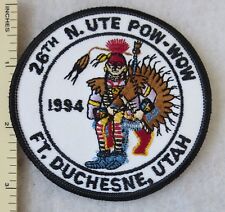 1994 26th NORTHERN UTE POW WOW PATCH FORT DUCHESNE UTAH Vintage ORIGINAL  picture