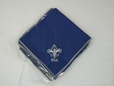 NEW BOY SCOUTS of AMERICA BLUE WHITE EMBROIDERED TRIM NECKERCHIEF BSA USA picture