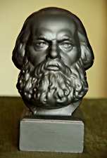 Vintage Soviet Ceramics Statuette Bust Karl Marx Communism Propaganda USSR picture