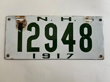 1917 New Hampshire License Plate Old Touch up, Nice Gloss picture