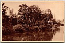 Bath The River Avon England Overlooking Building Real Photo RPPC Postcard picture