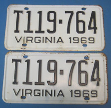 matched pair of  1969 Virginia License Plates DMV cleared for vintage use picture