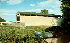 Vintage 1960's Last Covered Bridge Built in Lancaster Pennsylvania PA Postcard picture