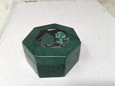 Heptagon African Malachite Box Jewelry Casket Trinket Box 3 1/2”W X1 7/8”H READ picture