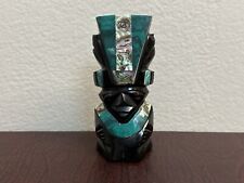 Vintage Black Onyx Obsidian Malachite Abalone Inlay Carved Statue Aztec Mexico picture
