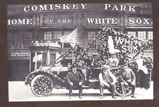 REAL PHOTO 1920 CHICAGO WHITE SOX COMISKEY PARK OLD CARS POSTCARD COPY BASEBALL picture