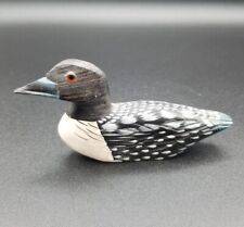 Minature Hand Painted Wooden Loon Unsigned 4
