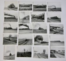Trains Railroad Steam Locomotive B&W Snapshot Photos LOT 20 Vtg 1950s picture
