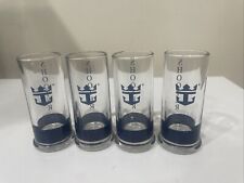 Set of 4 Royal Caribbean Cruise SHOOTER Shot Glasses Blue Anchor Logo France picture