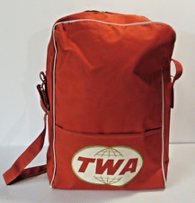 Vintage TWA Airline Carry-On Bag Attendant Zipper w/ Shoulder Strap picture