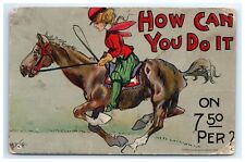 Postcard Dwig Equestrian Series c1909 Lady on Horse How Can You Do it No 49 A picture