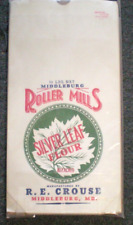4 Vintage Paper Flour Bags Middleburgn MD NOS Silver Leaf 101b Unused picture