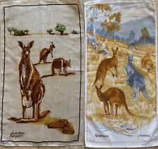 Tea Towels Australia Kangaroos 2 Pieces Linen Heil Cotton picture