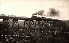 BOONE, IA real photo postcard rppc CROSSING THE VIADUCT c1910 railroad bridge picture