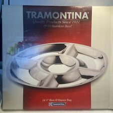 Tramontina Stainless Steel hors d oeuvre tray. New In Box. 14 1/8”. Brazil picture