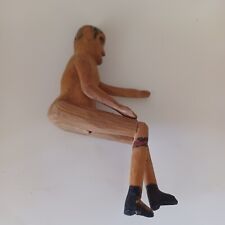Vintage Folk Art Carved Wood Man Who Lost His Buggy picture
