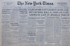 10-1939 WWII October 17 GERMANS BOMB NAVY BASE IN SCOTLAND MOSELLE THRUST TURKEY picture