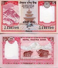 Nepal Nepalese Republic 2012 5 Rupees Five UNC Uncirculated Mt. Everest Yak picture