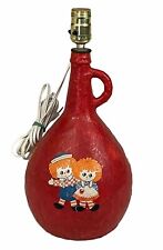 Handmade Raggedy Ann & Andy Red Bottle Table Lamp Kids Bedroom Nightstand picture