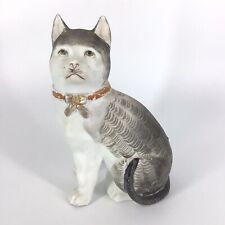 19th Century Cat Figurine Statue Porcelain Hand Painted Statue Germany Antique picture