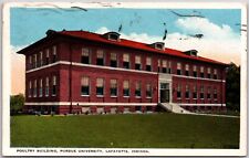 Purdue University Lafayette Indiana Poultry Building WB Postcard 1947  picture