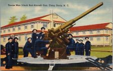 1940s WWII CAMP DAVIS, North Carolina Linen Postcard 