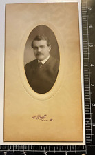 RARE c.1900's CABINET CARD SHARP DRESSED MAN SUIT NECKTIE PRATT PHOTO AURORA ILL picture