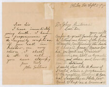 Juan Guiteras SIGNED AUTOGRAPH Letter Cuban Physician Yellow Fever Cuba 1897 picture