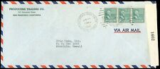 5/19/42 CENSORED Business to Business Mail, SF - Hawaii, (3) x Sc #825 PREXIES picture