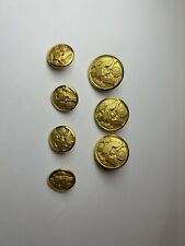 Military  Brass Buttons Waterbury Cos Conn-Lot Of 7 - 3 Lg And 4 Small picture