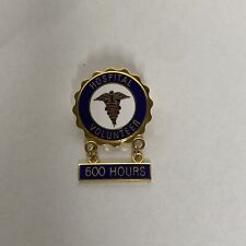 Vintage Hospital Volunteer Service 600 Hours Service Award Lapel Pin picture
