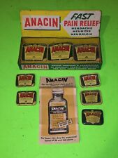 Vintage Antique Anacin Folding Store display Tin & 8 Pill Tins picture