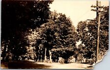 Woodstock VT Vermont, The Green Street View, Vintage Real Photo RPPC Postcard picture