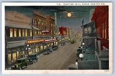 1920's YBOR CITY FLORIDA WOOLWORTH KRESS STORE TROLLEY TRACKS MOONLIGHT POSTCARD picture