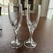 Wittwer German Crystal Sabrina Champagne Flutes 7.5” Crystal Glasses Set Of 2 picture