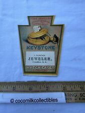 Victorian Trade Card Keystone Watch Cases Fine Jewelry I Duncan Camden NY Pocket picture