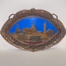 Vintage Copper Metal Washington DC Points of Interest Souvenir Wall Hanging Tray picture