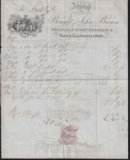 1857 JEDBURGH Superb Billhead, John Brown SPIRIT MERCHANT , TEA, GROCERIES etc.  picture