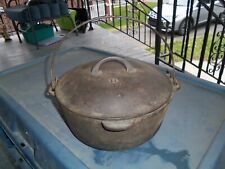 Vintage Cast iron Dutch Oven - Vintage, No. 8 With Dimpled Lid. picture
